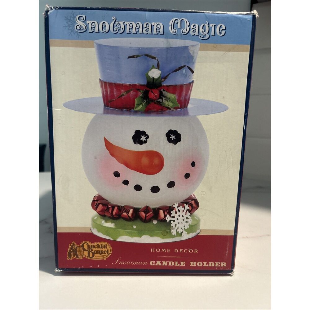 Cracker Barrel Snowman Magic Candle Holder